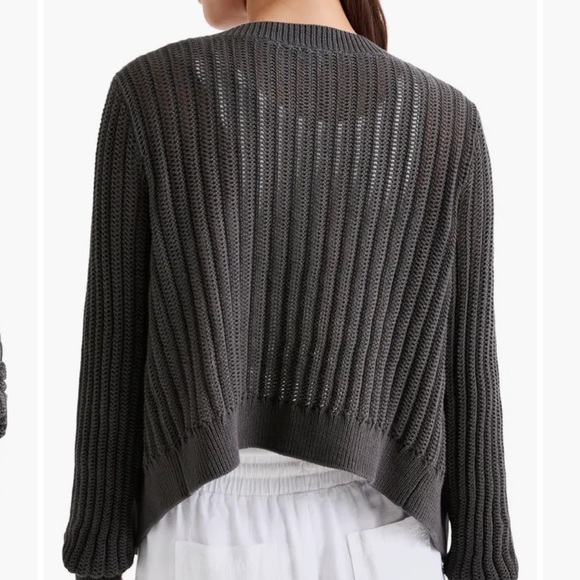 Amalfi Open Stitch Cotton Cardigan, color gray - Picture 10 of 12